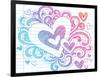 Valentine's Day Love & Hearts Sketchy Notebook Doodles Design Elements on Lined Sketchbook Paper Ba-blue67-Framed Art Print