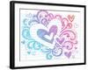 Valentine's Day Love & Hearts Sketchy Notebook Doodles Design Elements on Lined Sketchbook Paper Ba-blue67-Framed Art Print