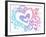 Valentine's Day Love & Hearts Sketchy Notebook Doodles Design Elements on Lined Sketchbook Paper Ba-blue67-Framed Art Print