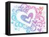 Valentine's Day Love & Hearts Sketchy Notebook Doodles Design Elements on Lined Sketchbook Paper Ba-blue67-Framed Stretched Canvas