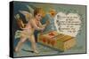 Valentine's Day Postcard with Cupid and Matches-Mark Rykoff-Stretched Canvas