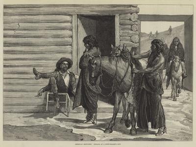 American Sketches, Indians at a Hide-Trader's Hut