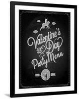 Valentines Day Chalkboard Menu Background-Pushkarevskyy-Framed Art Print