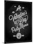 Valentines Day Chalkboard Menu Background-Pushkarevskyy-Mounted Art Print
