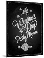 Valentines Day Chalkboard Menu Background-Pushkarevskyy-Mounted Art Print