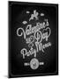Valentines Day Chalkboard Menu Background-Pushkarevskyy-Mounted Art Print