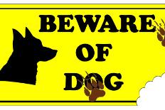Beware of Dog Sign-ValentinT-Laminated Art Print