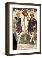 Valerano and Thomas Ii, Heroes, Detail from the Frescoes in the Baronial Hall-Giacomo Jaquerio-Framed Giclee Print