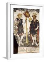 Valerano and Thomas Ii, Heroes, Detail from the Frescoes in the Baronial Hall-Giacomo Jaquerio-Framed Giclee Print