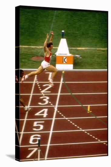 Valeri Borsov of the Soviet Union Winning the 100 Meter Finals During the Summer Olympics-John Dominis-Stretched Canvas