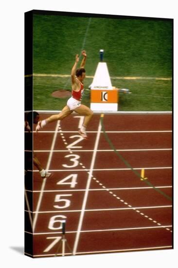 Valeri Borsov of the Soviet Union Winning the 100 Meter Finals During the Summer Olympics-John Dominis-Stretched Canvas