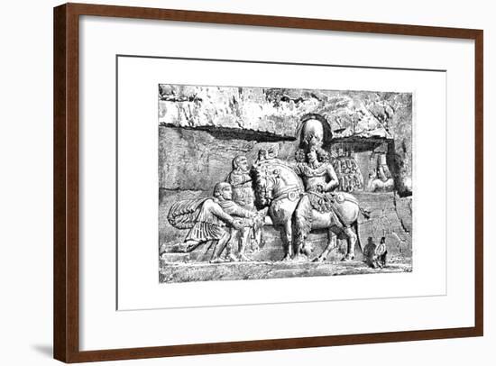 Valerian at the Feet of Sapor, Royal Tombs at Naksh-I-Rustem, Persepolis, Iran, 1895-null-Framed Giclee Print