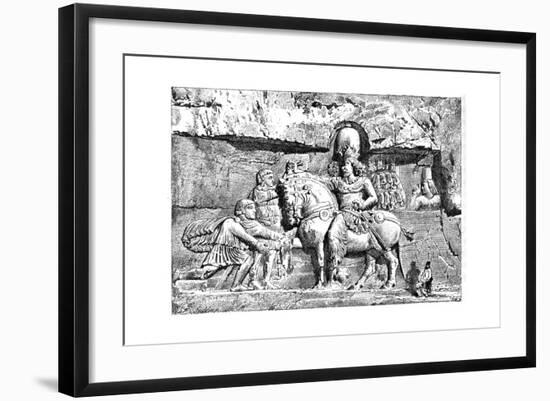 Valerian at the Feet of Sapor, Royal Tombs at Naksh-I-Rustem, Persepolis, Iran, 1895-null-Framed Giclee Print