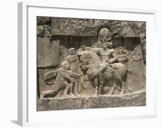 Valerian Before Shahpur, 241 to 272 AD, Naqsh-E Rustam, Iran, Middle East-Robert Harding-Framed Photographic Print