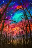 Beautiful Starry Sky Through Trees  -Vertical-Valery Rybakow-Art Print