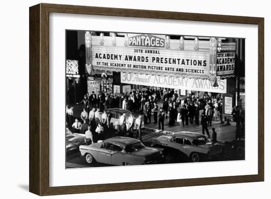 Valet Attendants Ready to Park Celebrities' Cars, 30th Academy Awards, Los Angeles, CA, 1958-Ralph Crane-Framed Photographic Print