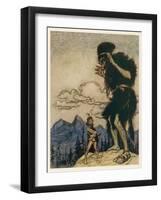 Valiant Tailor and Giant-Arthur Rackham-Framed Art Print