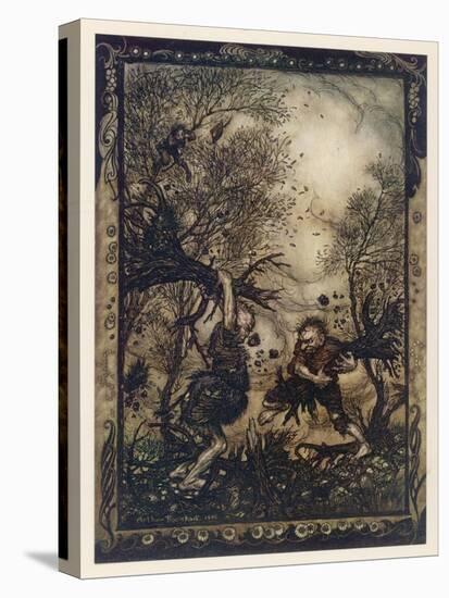 Valiant Tailor-Arthur Rackham-Stretched Canvas