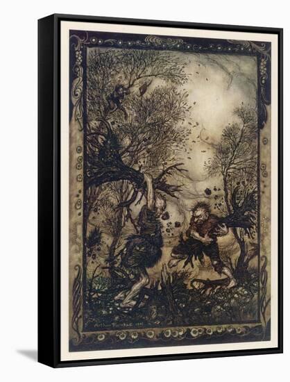 Valiant Tailor-Arthur Rackham-Framed Stretched Canvas