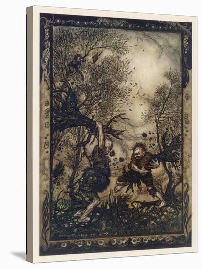 Valiant Tailor-Arthur Rackham-Stretched Canvas