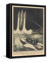 Valier Rocket Launch from Water-null-Framed Stretched Canvas