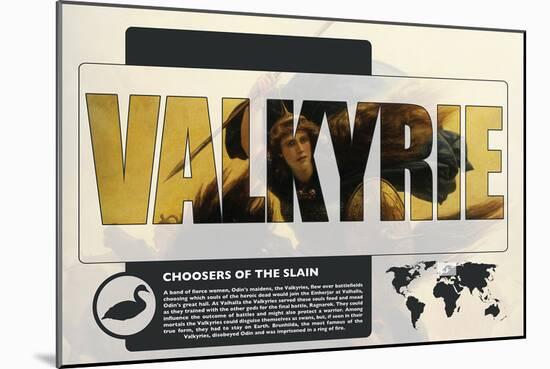 Valkyrie World Mythology Poster-Christopher Rice-Mounted Art Print