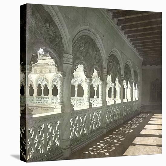 Valladolid (Spain), the Gallery with Twisted Columns on the Patio of the Colegio De San Gregorio-Leon, Levy et Fils-Stretched Canvas