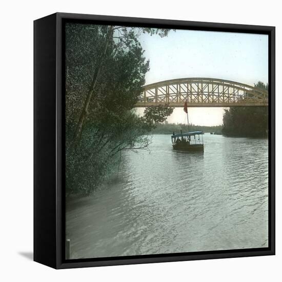 Valladolid (Spain), the Iron Bridge over the Pisuerga-Leon, Levy et Fils-Framed Stretched Canvas