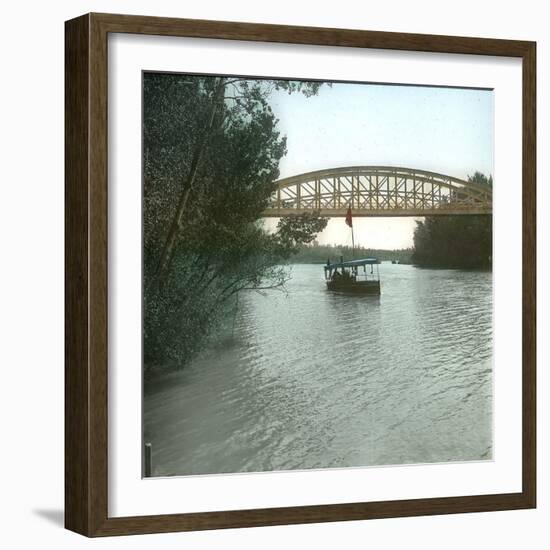 Valladolid (Spain), the Iron Bridge over the Pisuerga-Leon, Levy et Fils-Framed Photographic Print