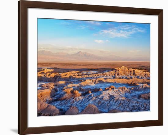 Valle de la Luna (Valley of the Moon) at sunset, near San Pedro de Atacama, elevated view, Atacama -Karol Kozlowski-Framed Photographic Print