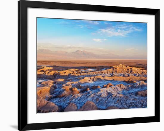 Valle de la Luna (Valley of the Moon) at sunset, near San Pedro de Atacama, elevated view, Atacama -Karol Kozlowski-Framed Photographic Print