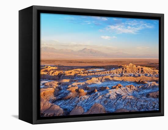 Valle de la Luna (Valley of the Moon) at sunset, near San Pedro de Atacama, elevated view, Atacama -Karol Kozlowski-Framed Stretched Canvas