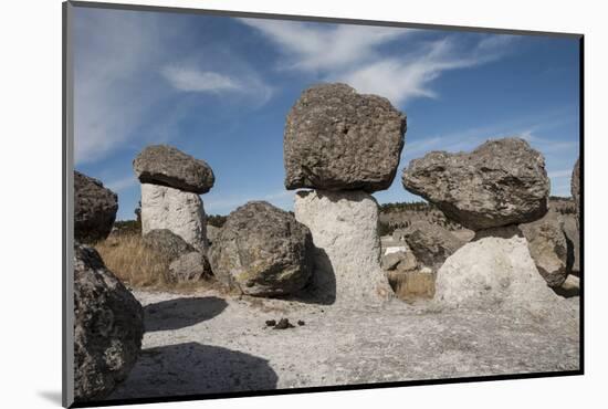 Valle de los Hongos (Mushroom Rocks) formed of volcanic ash, Creel, Chihuahua, Mexico, North Americ-Tony Waltham-Mounted Photographic Print