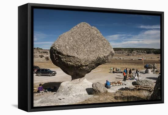Valle de los Hongos (Mushroom Rocks) formed of volcanic ash, Creel, Chihuahua, Mexico, North Americ-Tony Waltham-Framed Stretched Canvas