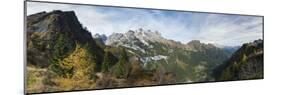 Valle di Gares and village Gares, Focobon mountain range in the Pale di San Martino.-Martin Zwick-Mounted Photographic Print