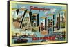 Vallejo, California - Large Letter Scenes-Lantern Press-Framed Stretched Canvas