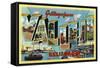 Vallejo, California - Large Letter Scenes-Lantern Press-Framed Stretched Canvas