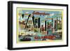 Vallejo, California - Large Letter Scenes-Lantern Press-Framed Art Print