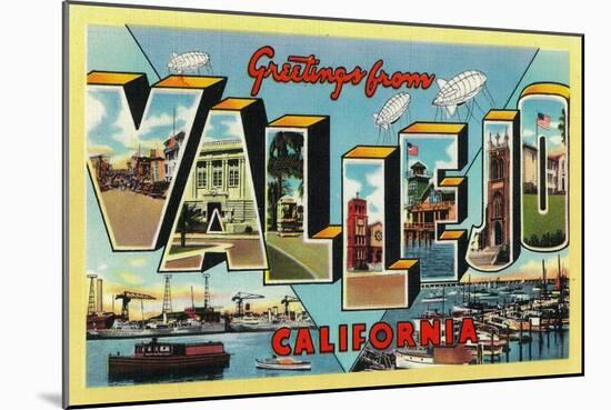 Vallejo, California - Large Letter Scenes-Lantern Press-Mounted Art Print