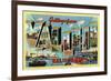 Vallejo, California - Large Letter Scenes-Lantern Press-Framed Art Print