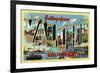 Vallejo, California - Large Letter Scenes-Lantern Press-Framed Art Print