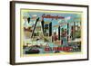 Vallejo, California - Large Letter Scenes-Lantern Press-Framed Art Print