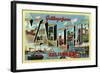 Vallejo, California - Large Letter Scenes-Lantern Press-Framed Art Print