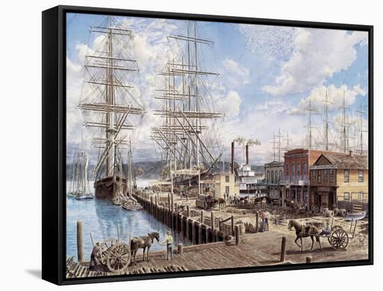Vallejo St. Wharf-Stanton Manolakas-Framed Stretched Canvas