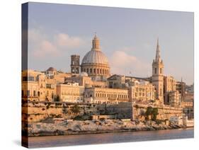 Valletta During Sunset and Marsamxett Harbor, Malta-Martin Zwick-Stretched Canvas