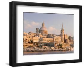 Valletta During Sunset and Marsamxett Harbor, Malta-Martin Zwick-Framed Photographic Print