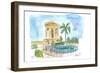 Valletta Malta Upper Barrakka Gardens with Fountain-M. Bleichner-Framed Art Print