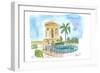 Valletta Malta Upper Barrakka Gardens with Fountain-M. Bleichner-Framed Art Print