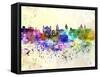 Valletta Skyline in Watercolor Background-paulrommer-Framed Stretched Canvas