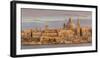 Valletta Skyline Panorama at Sunset with the Carmelite Church Dome and St. Pauls Anglican Cathedral-Neale Clark-Framed Premium Photographic Print